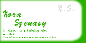 nora szenasy business card