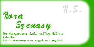 nora szenasy business card